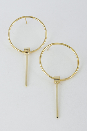 Thin Circle Earrings With Bar 6HAD4